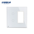 Livolo Weiß 125mm * 125mm US standard Doppelglasscheibe Zum Verkauf Für Wand Touch Schaltsteckdose VL-C5-C2 / SR-11